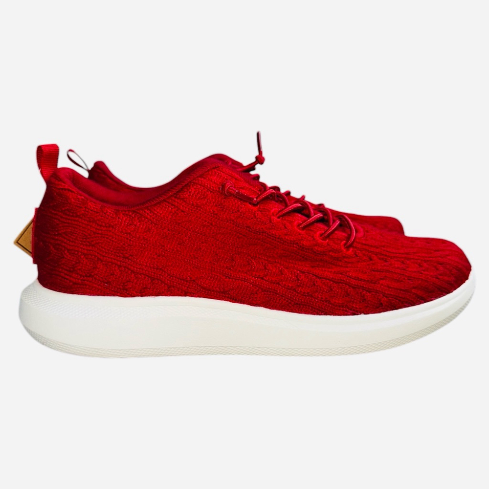 Woolloomooloo Burnie Sneakers Red Lace Up Knit Women's Size 40 9.5‎ 10